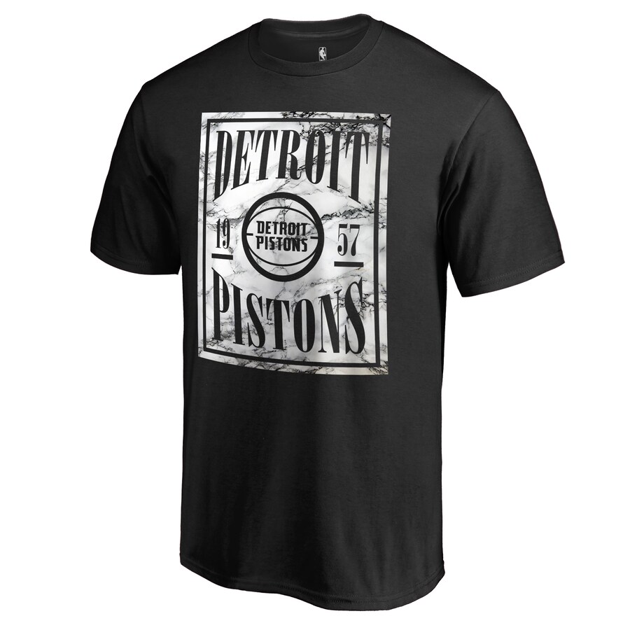 Men's Detroit Pistons Black Court Vision T-Shirt - Jersey