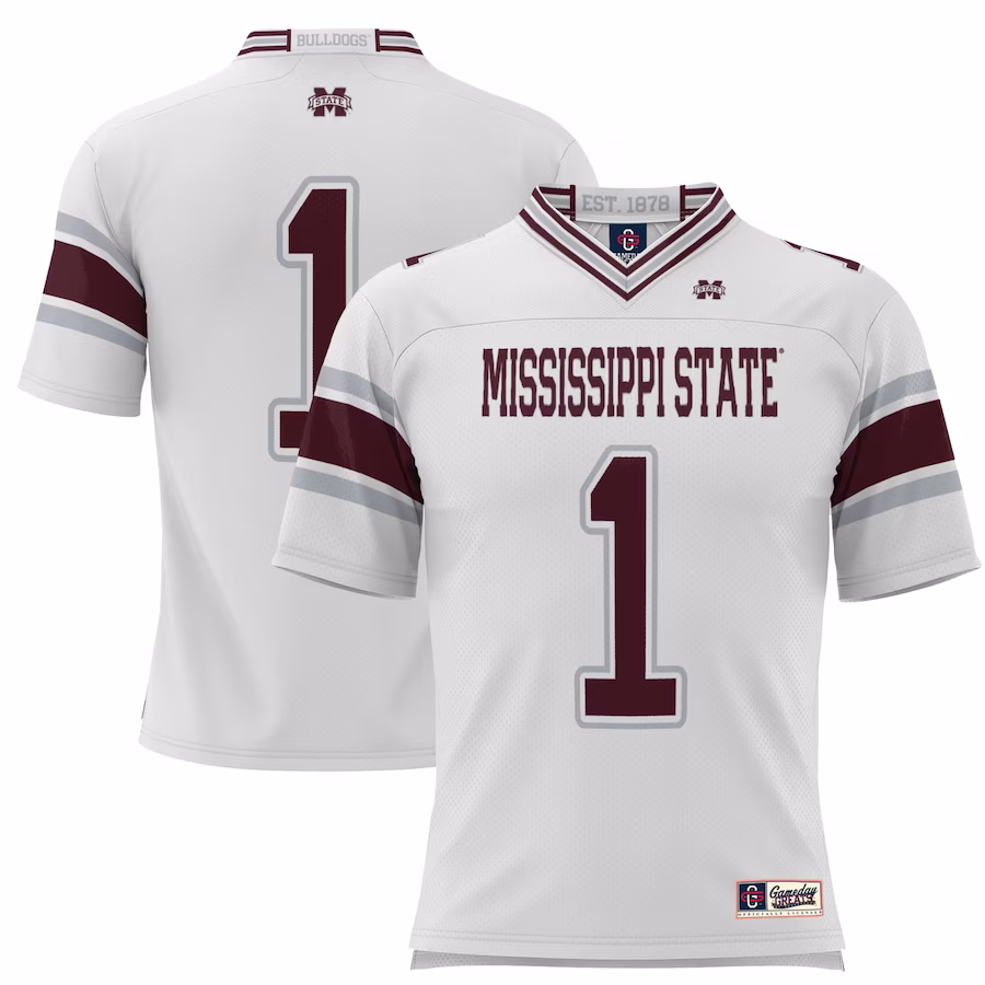 #1 Mississippi State Bulldogs GameDay Greats Football Jersey - White - Jersey