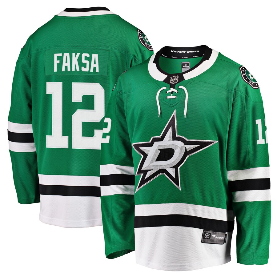 Men's Dallas Stars Radek Faksa Fanatics Branded Kelly Green Breakaway Jersey - Jersey