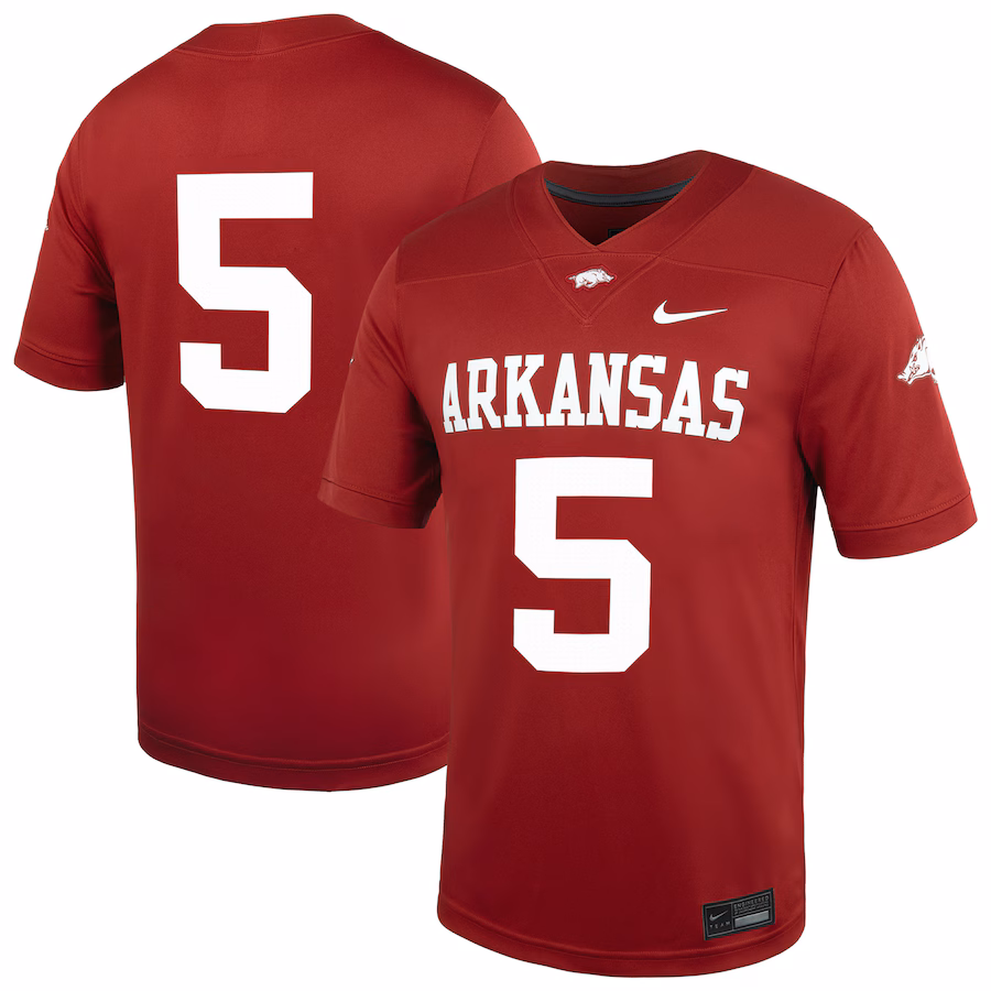 Men's Nike #5 Cardinal Arkansas Razorbacks Untouchable Football Jersey - Jersey