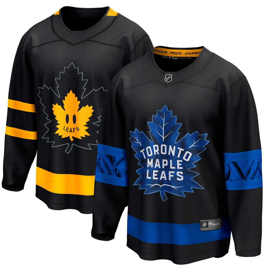 Men's Toronto Maple Leafs Fanatics Branded Black Alternate Premier Breakaway Reversible Blank Jersey - Jersey