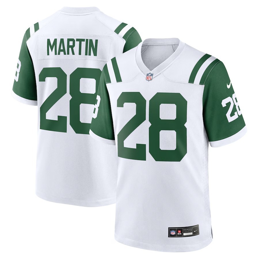 Men's New York Jets Curtis Martin Nike White Classic Alternate Retired Player Game Jersey - Jersey