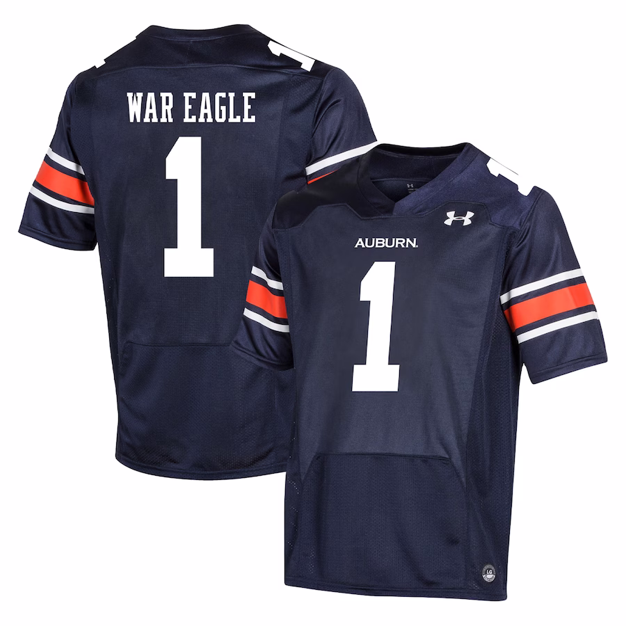 #1 Auburn Tigers Under Armour Youth Replica Football Jersey - Navy - Jersey