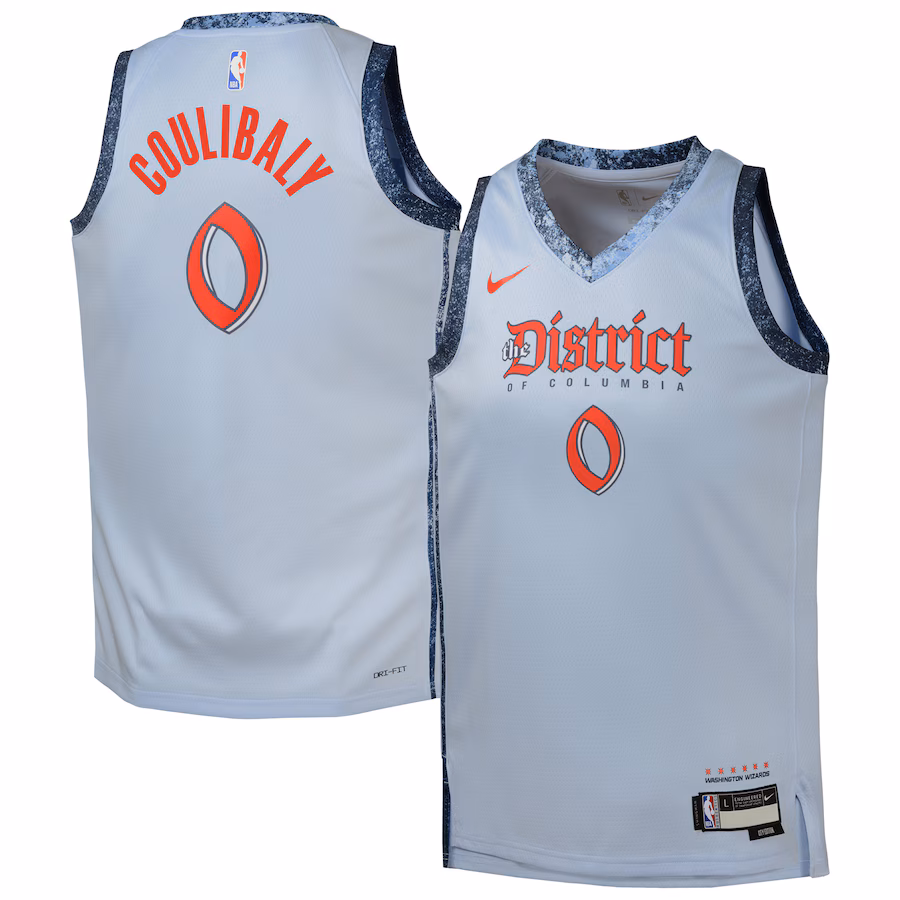 Youth Washington Wizards Bilal Coulibaly Nike Light Blue 2024/25 Swingman Player Jersey - City Edition - Jersey