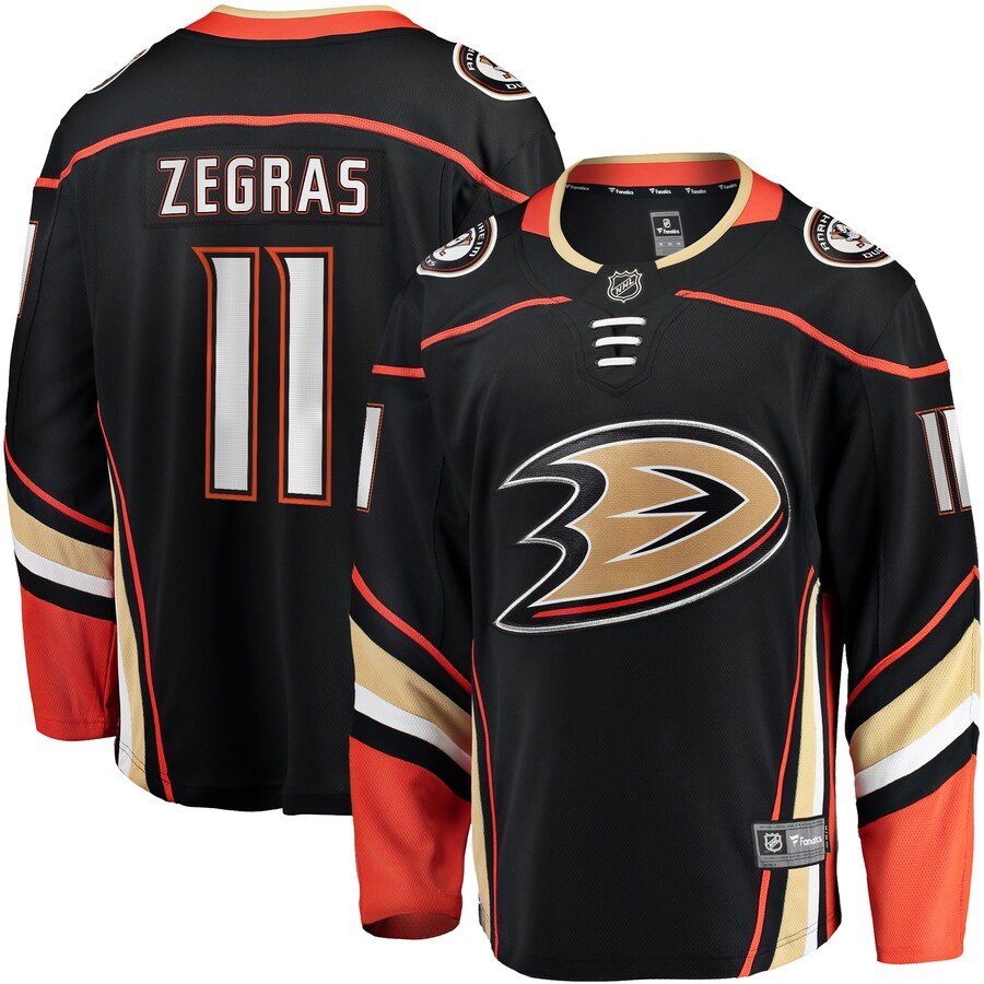 Men's Anaheim Ducks Trevor Zegras Fanatics Branded Black Home Breakaway Player Jersey - Jersey