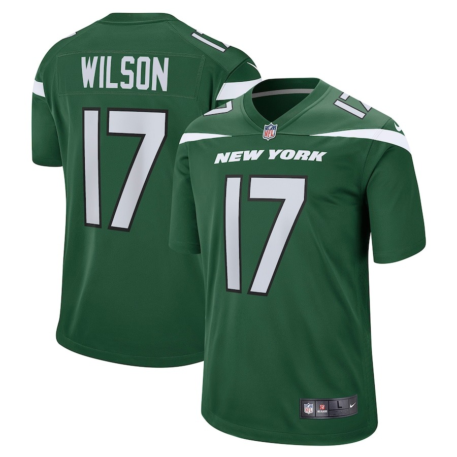 Men's New York Jets Garrett Wilson Nike Green Player Game Jersey - Jersey