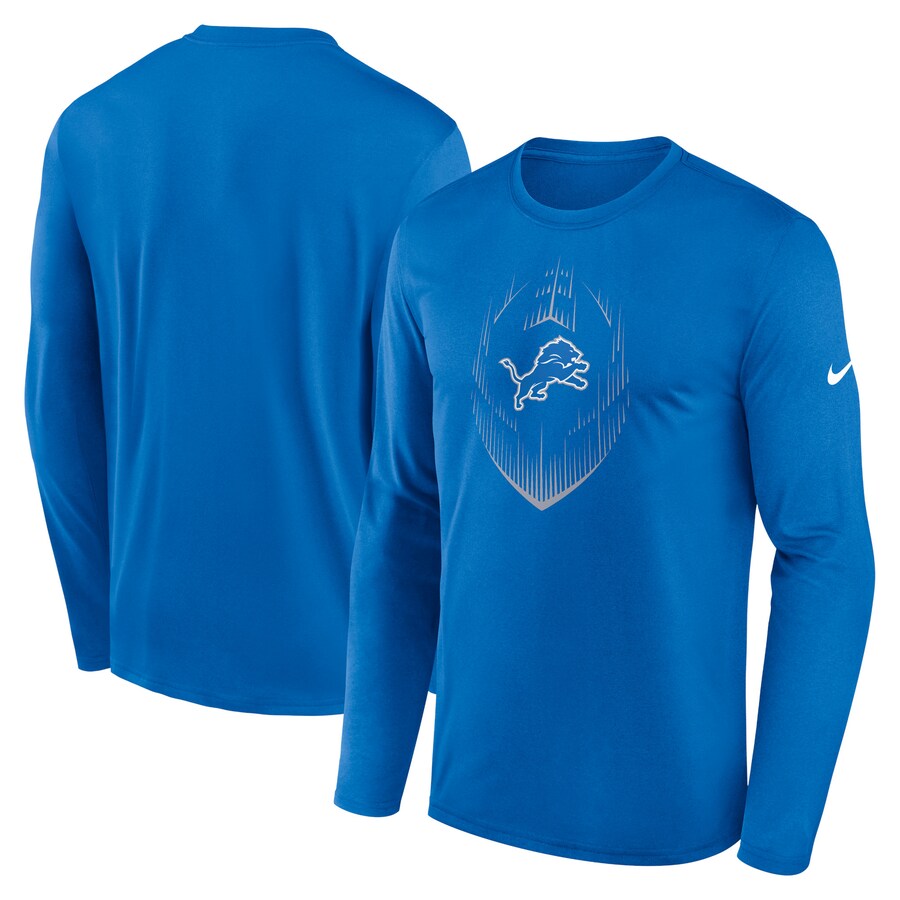 Men's Detroit Lions Nike Blue Icon Legend Performance Long Sleeve T-Shirt - Jersey
