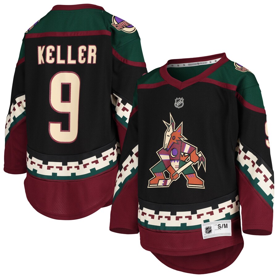 Youth Arizona Coyotes Clayton Keller Black Home Replica Player Jersey - Jersey