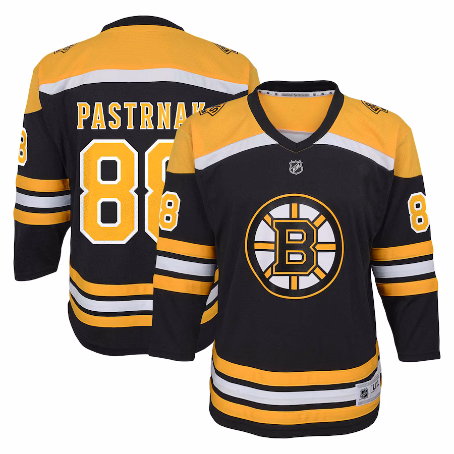 Youth Boston Bruins David Pastrnak Black Home Replica Player Jersey - Jersey