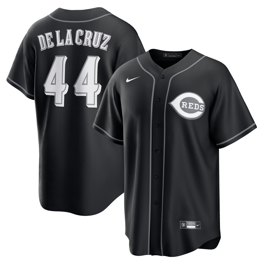 Men's Cincinnati Reds Elly De La Cruz Nike Black Lights Out Replica Player Jersey - Jersey