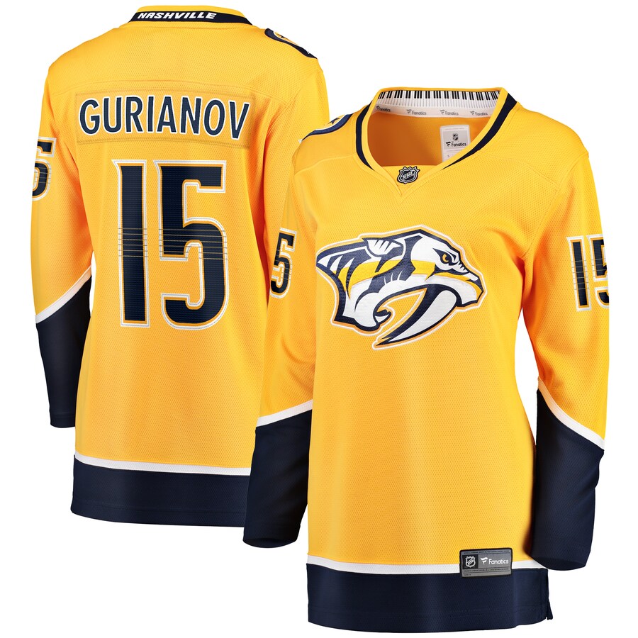 Women's Nashville Predators Denis Gurianov Fanatics Branded Gold Home Breakaway Player Jersey - Jersey