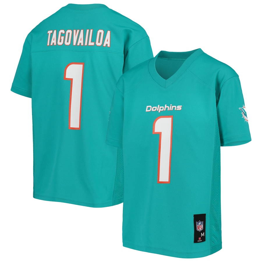 Youth Miami Dolphins Tua Tagovailoa Aqua Replica Player Jersey - Jersey