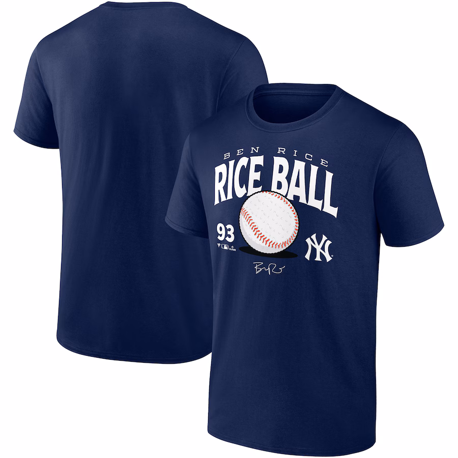 Men's New York Yankees Ben Rice Navy Rice Ball T-Shirt - Jersey