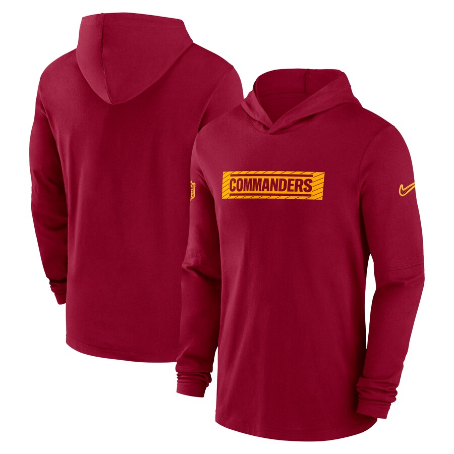 Men's Washington Commanders Nike Burgundy Sideline Hoodie Performance Long Sleeve T-Shirt - Jersey