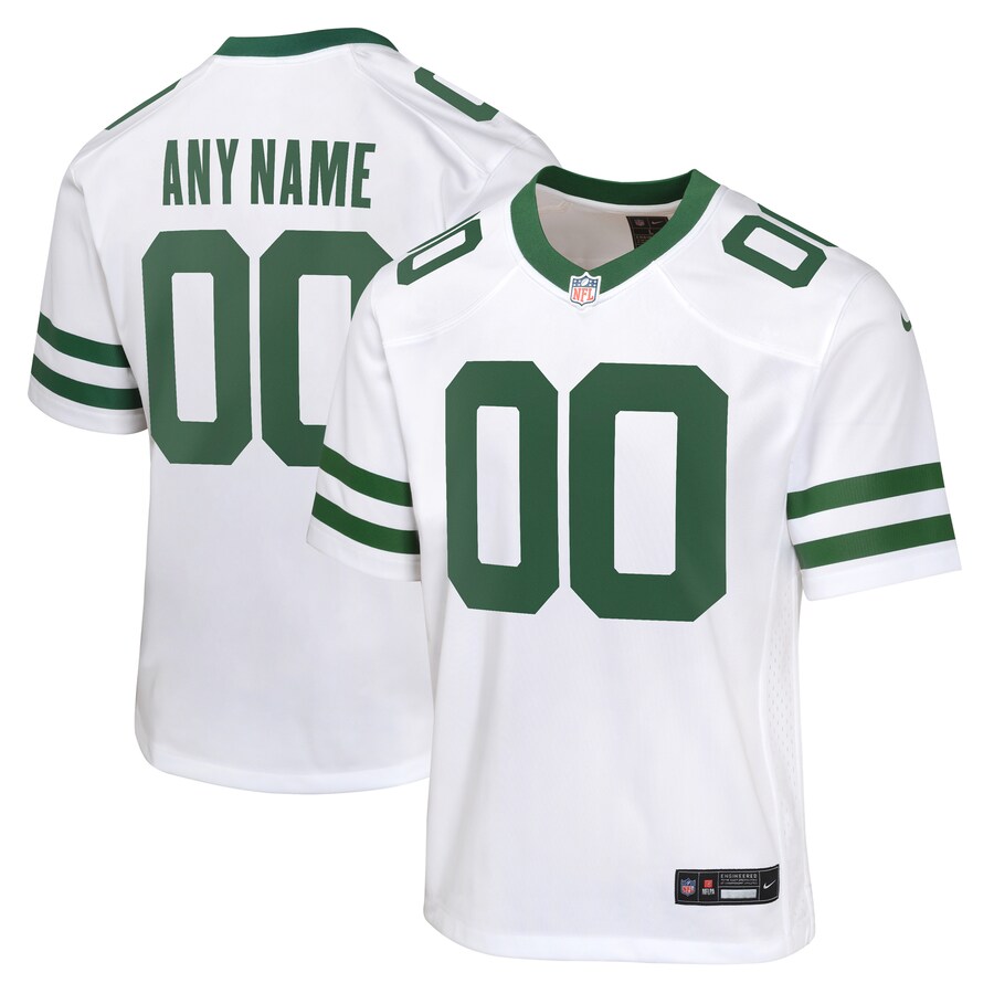 Youth New York Jets  Nike Legacy White Custom Game Jersey - Jersey