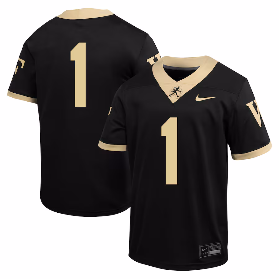 Youth Nike #1 Black Wake Forest Demon Deacons Untouchable Football Jersey - Jersey