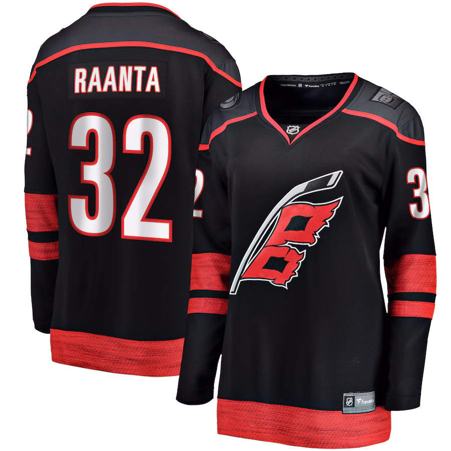 Women's Carolina Hurricanes Antti Raanta Fanatics Black Home Breakaway Player Jersey - Jersey