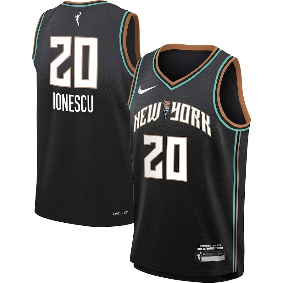 Youth New York Liberty Sabrina Ionescu Nike Black 2021 Explorer Edition Victory Player Jersey - Jersey