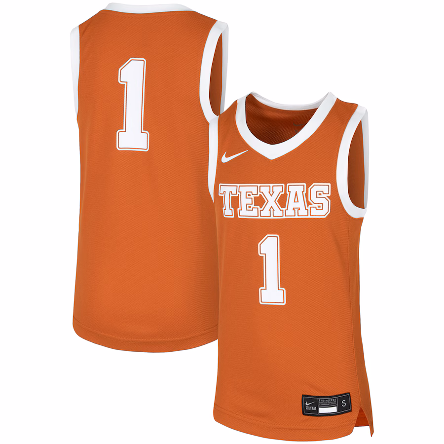 Youth Nike #1 Orange Texas Longhorns Replica Team Basketball Jersey - Jersey