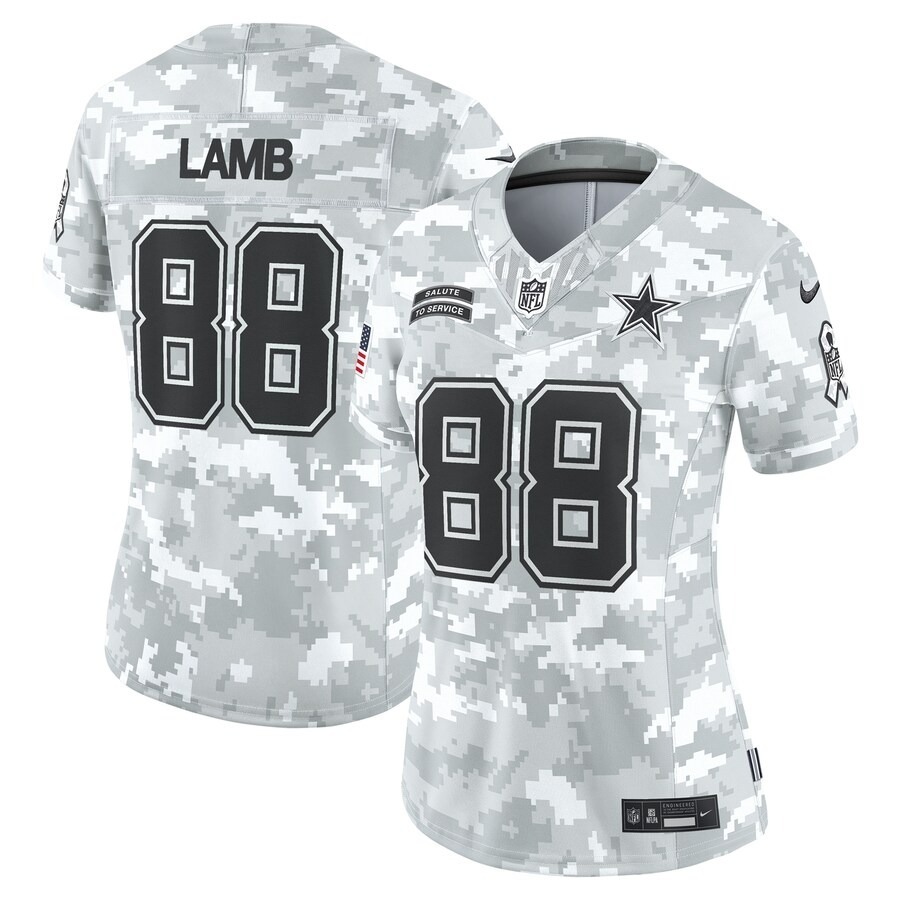 Women's Dallas Cowboys CeeDee Lamb Nike Arctic Camo 2024 Salute to Service Limited Jersey - Jersey