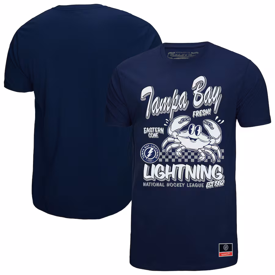 Men's Tampa Bay Lightning Mitchell & Ness Navy Local Food T-Shirt - Jersey