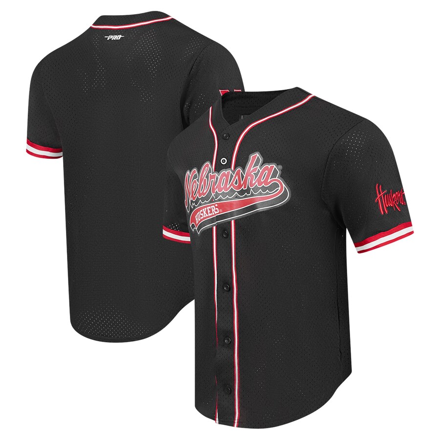 Nebraska Huskers Pro Standard Mesh Full-Button Replica Baseball Jersey - Black - Jersey