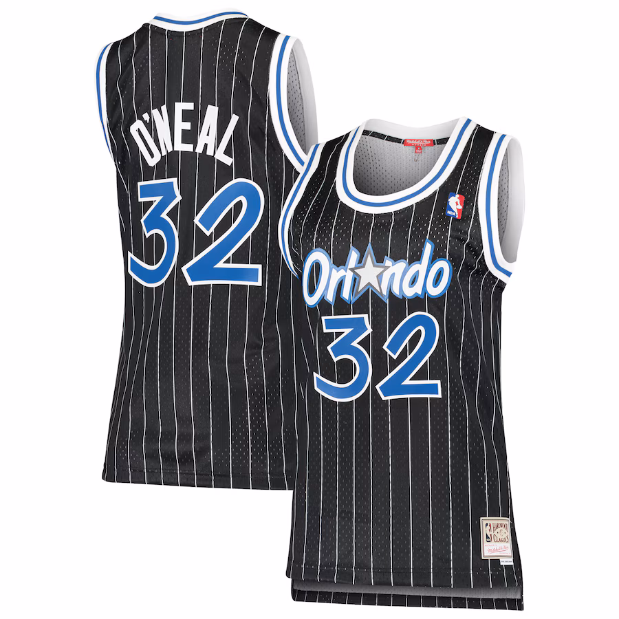 Women's Orlando Magic Shaquille O'Neal Mitchell & Ness Black 1995/96 Hardwood Classics Swingman Jersey - Jersey