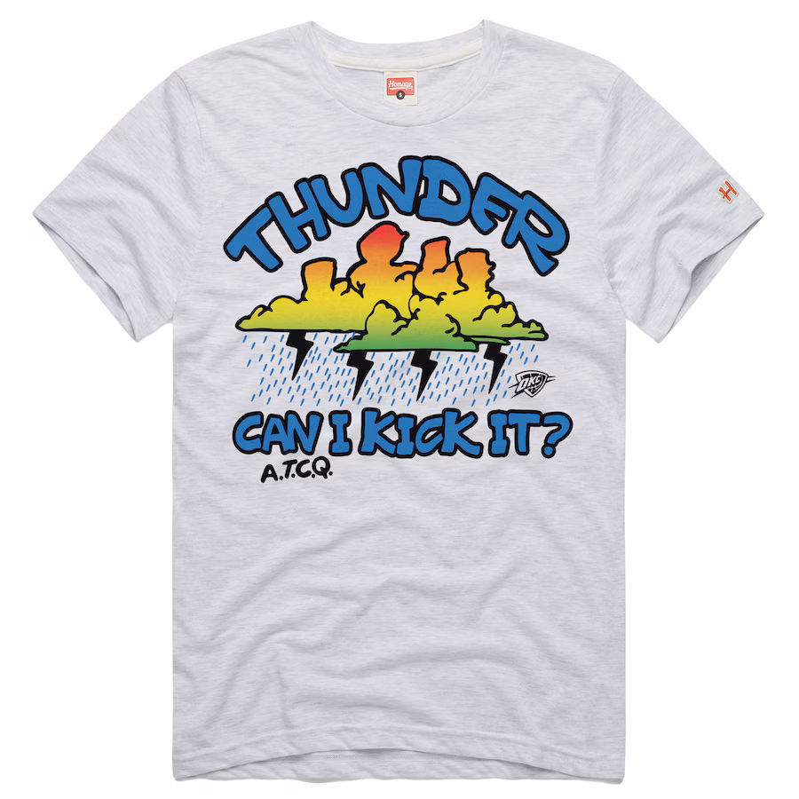 Men's Oklahoma City Thunder Ash A Tribe Called Quest Can I Kick It? Tri-Blend T-Shirt - Jersey