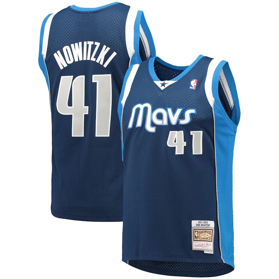 Men's Dallas Mavericks Dirk Nowitzki Mitchell & Ness Navy 2011/12 Hardwood Classics Swingman Jersey - Jersey