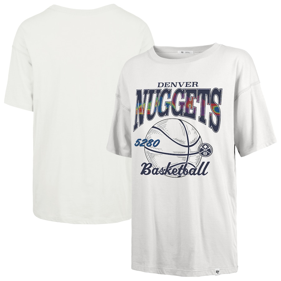 Women's Denver Nuggets  '47 White City Edition Down Court Sadie T-Shirt - Jersey