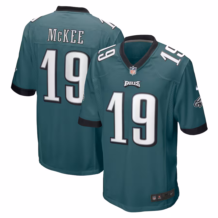 Men's Philadelphia Eagles Tanner McKee Nike Midnight Green Team Game Jersey - Jersey
