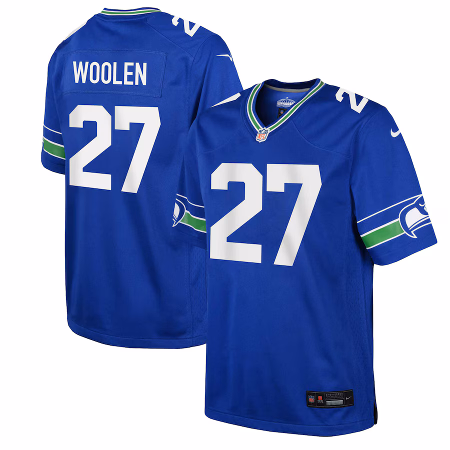 Youth Seattle Seahawks Tariq Woolen Nike Royal Alternate Player Game Jersey - Jersey