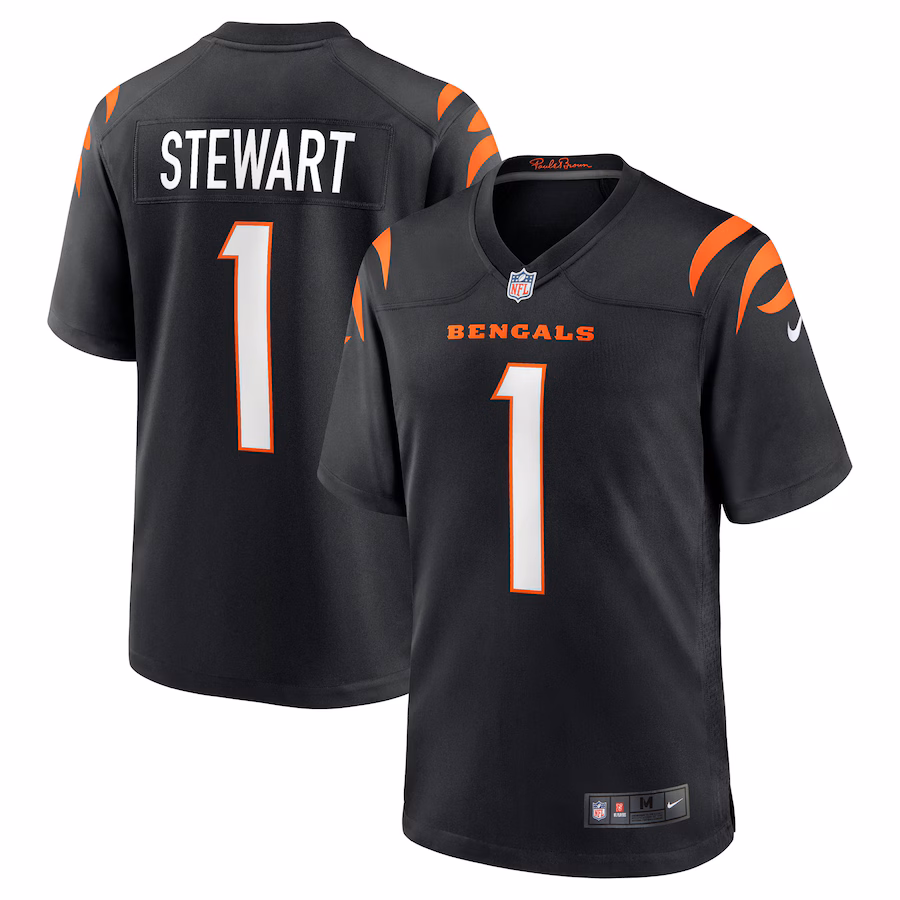 Men's Cincinnati Bengals Shemar Stewart Nike Black 2025 NFL Draft First Round Pick Game Jersey - Jersey