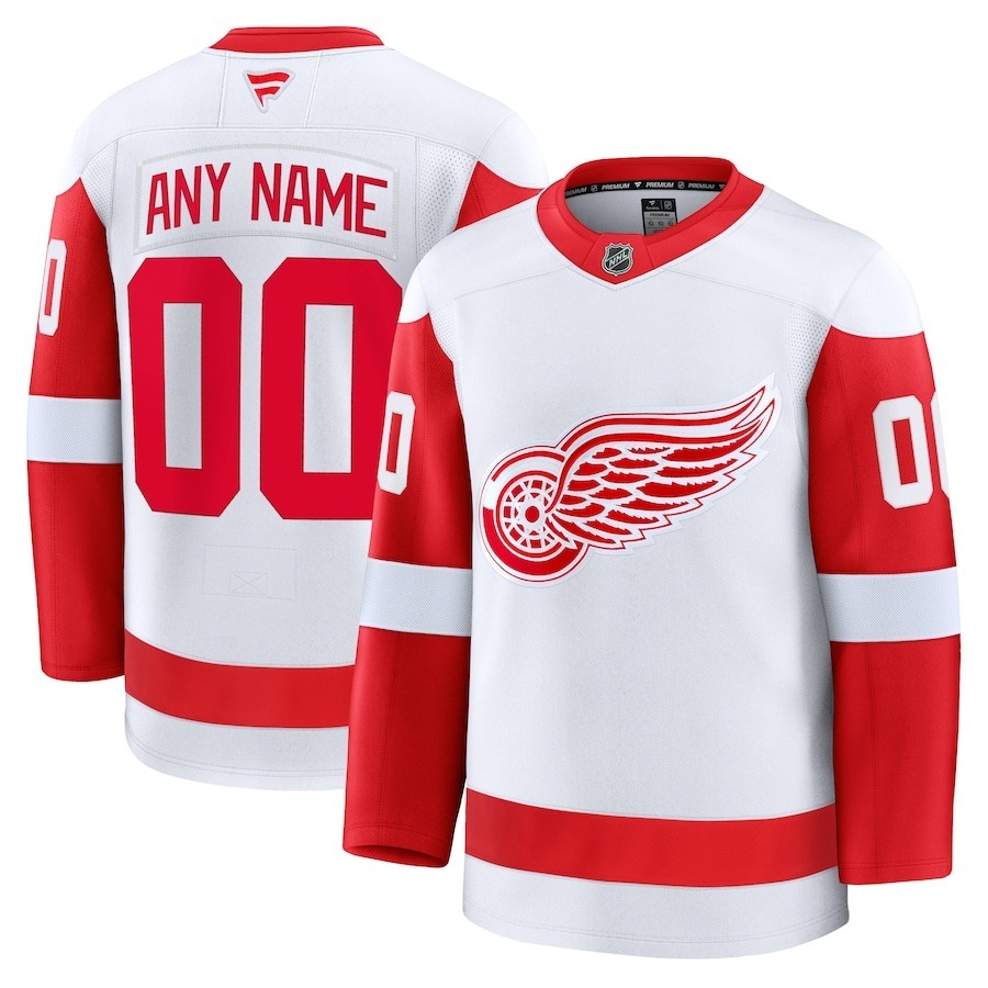 Men's Detroit Red Wings Fanatics White Away Premium Custom Jersey - Jersey