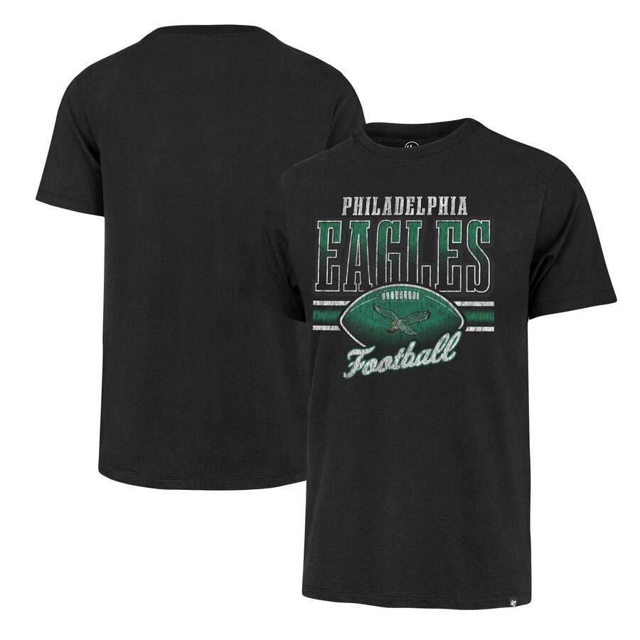 Men's Philadelphia Eagles '47 Black Gridiron Classics Last Call Franklin T-Shirt - Jersey