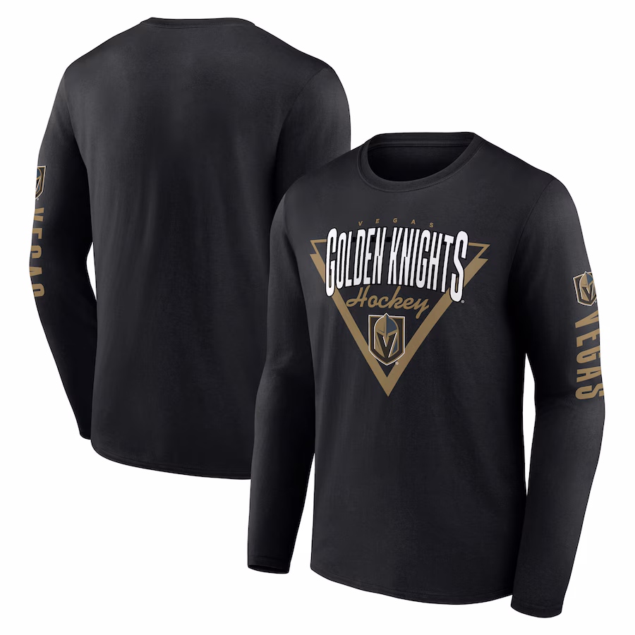 Men's Vegas Golden Knights Fanatics Black Headline Long Sleeve T-Shirt - Jersey