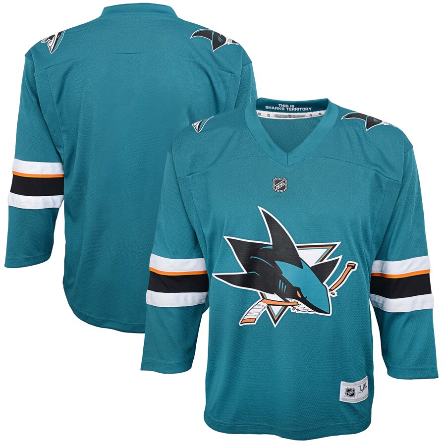 Youth San Jose Sharks Teal Home Replica Blank Jersey - Jersey