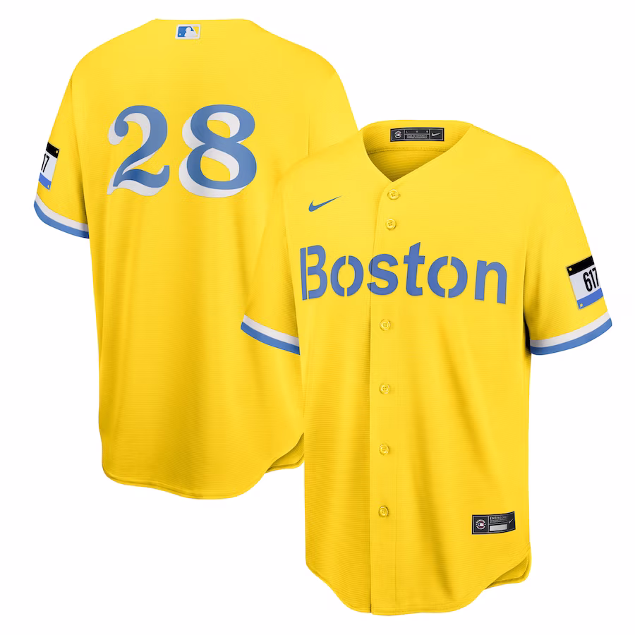 Men's Boston Red Sox J.D. Martinez Nike Gold City Connect Replica Player Jersey - Jersey