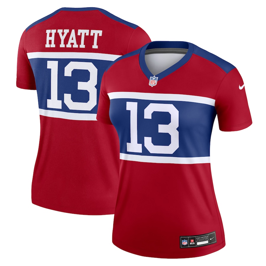 Women's New York Giants Jalin Hyatt Nike Red Alternate Legend Player Performance Top - Jersey