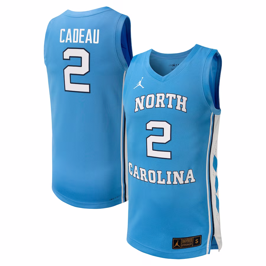 Elliot Cadeau North Carolina Tar Heels Jordan Brand NIL Basketball Replica Player Jersey - Carolina Blue - Jersey