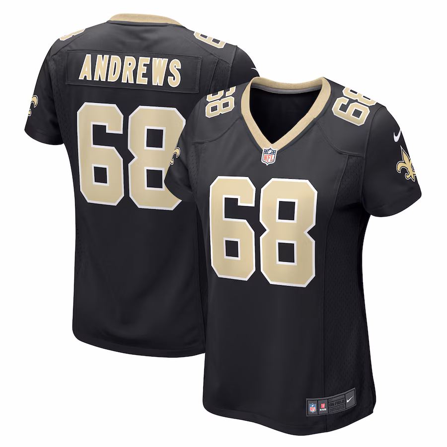 Women's New Orleans Saints Josh Andrews Nike Black Game Player Jersey - Jersey