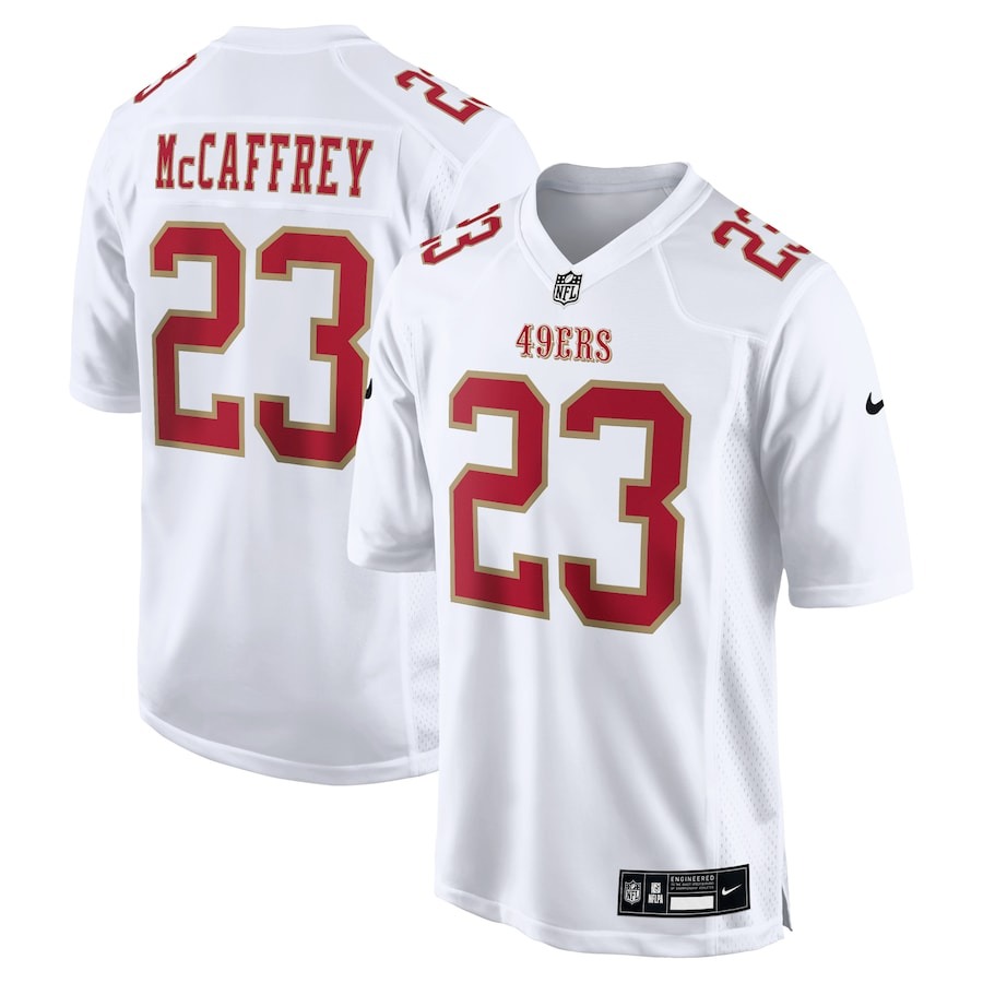Men's San Francisco 49ers Christian McCaffrey Nike Tundra White Fashion Game Jersey - Jersey