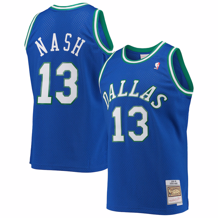 Men's Dallas Mavericks Steve Nash Mitchell & Ness Blue 1998/99 Hardwood Classics Swingman Jersey - Jersey