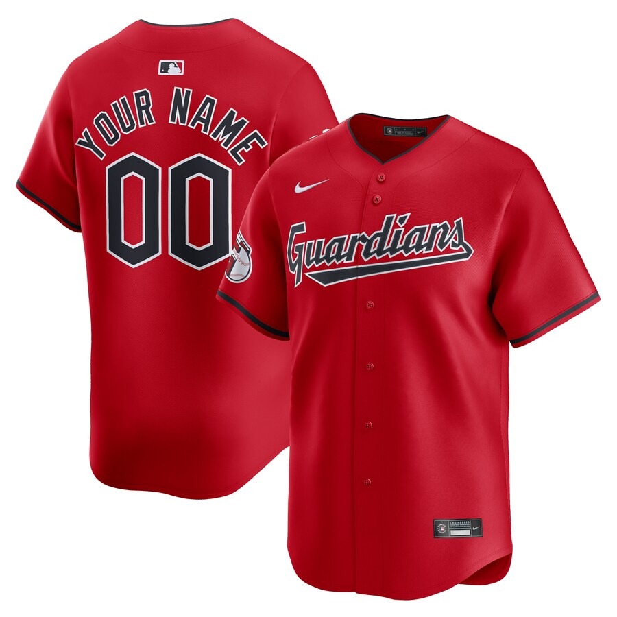 Men's Cleveland Guardians  Nike Red  Alternate Limited Custom Jersey - Jersey