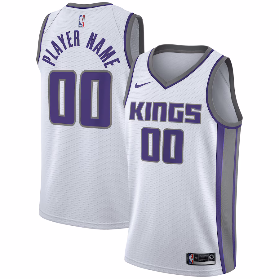 Men's Sacramento Kings Nike White 2020/21 Swingman Custom Jersey - Association Edition - Jersey