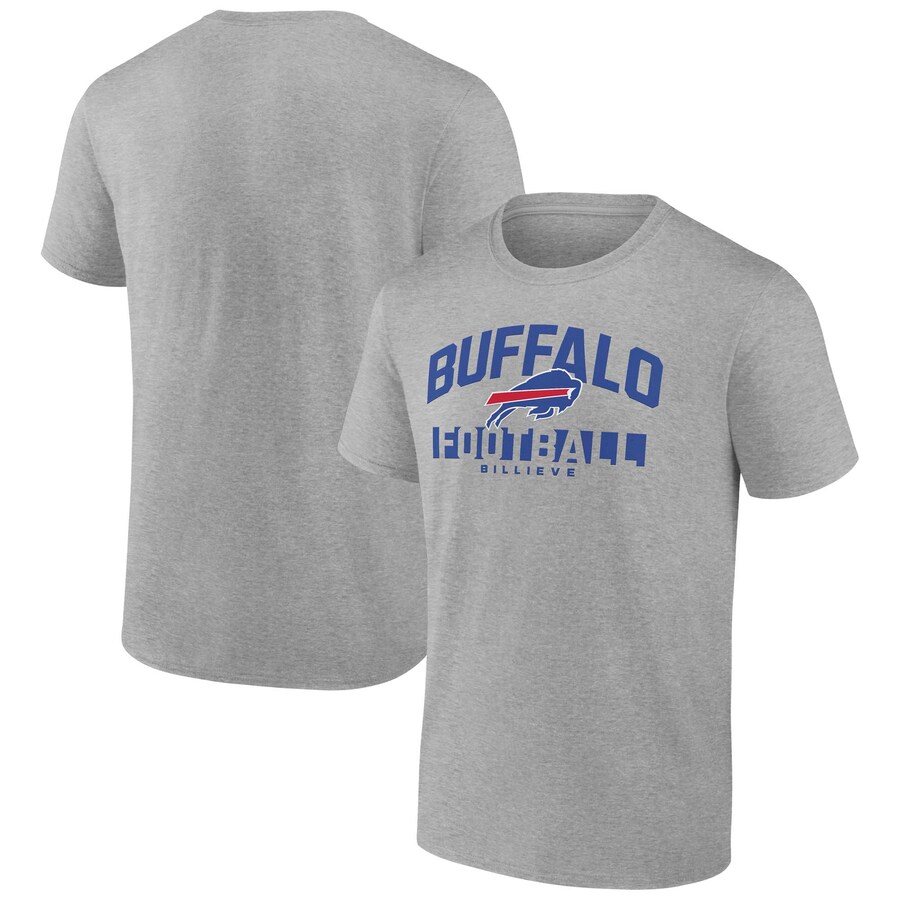Men's Buffalo Bills Fanatics Heather Gray Screen Blocking T-Shirt - Jersey
