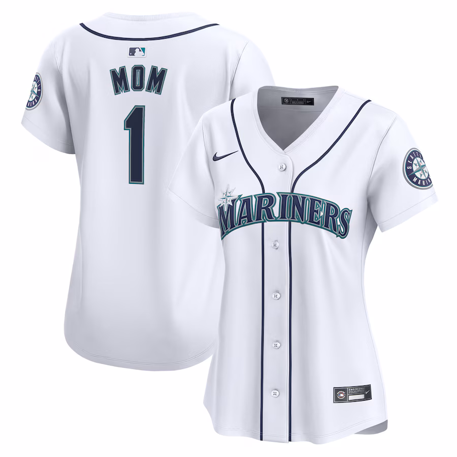 Women's Seattle Mariners Nike White #1 Mom Home Limited Jersey - Jersey