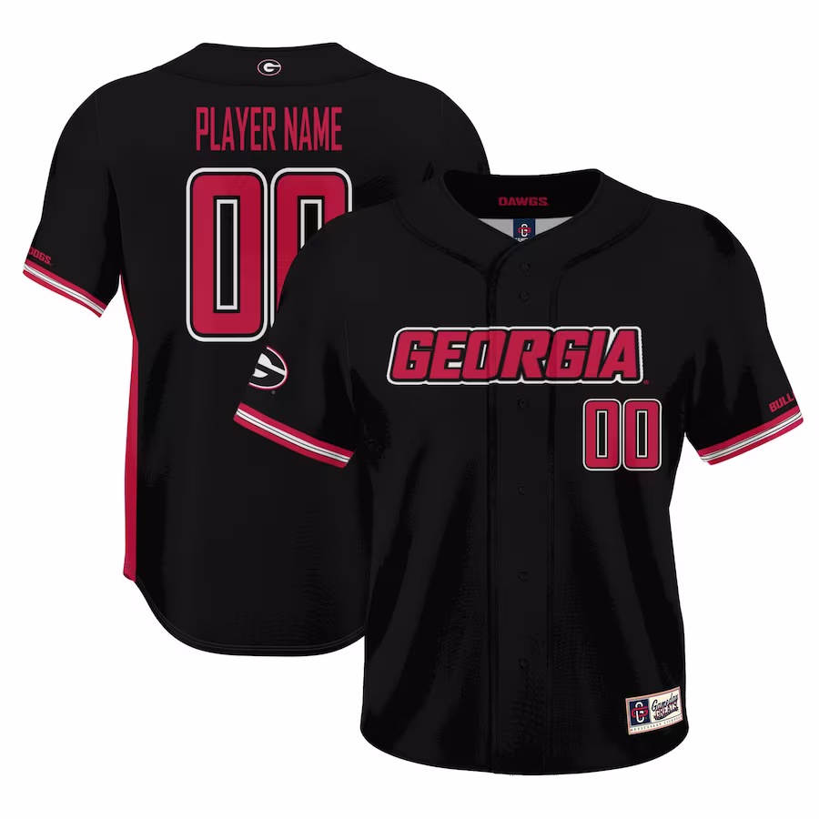 Georgia Bulldogs GameDay Greats NIL Pick-A-Player Lightweight Baseball Jersey - Black - Jersey