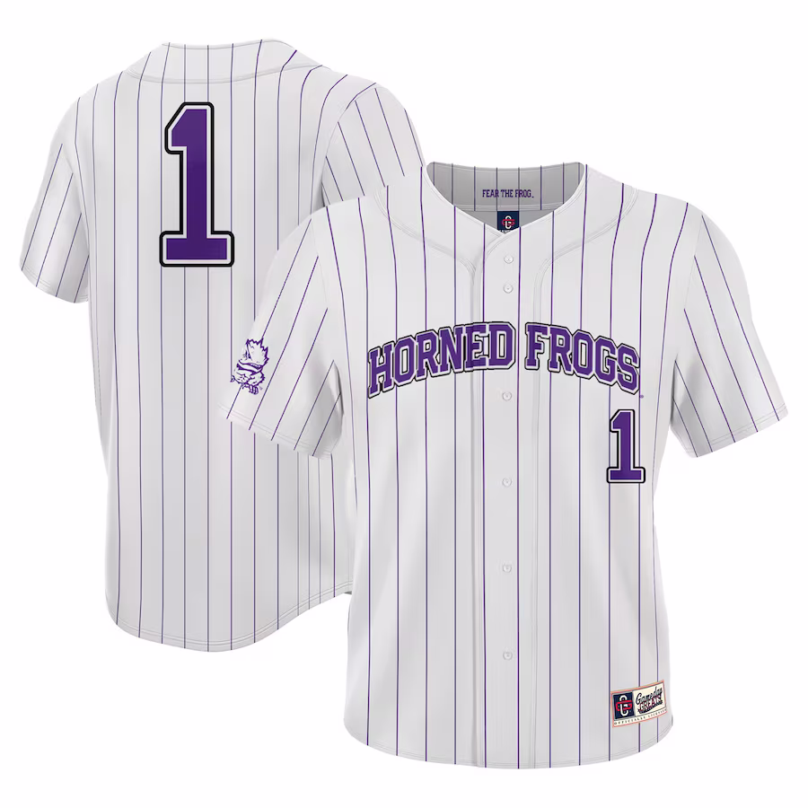 #1 TCU Horned Frogs GameDay Greats Youth Lightweight Baseball Jersey - White - Jersey