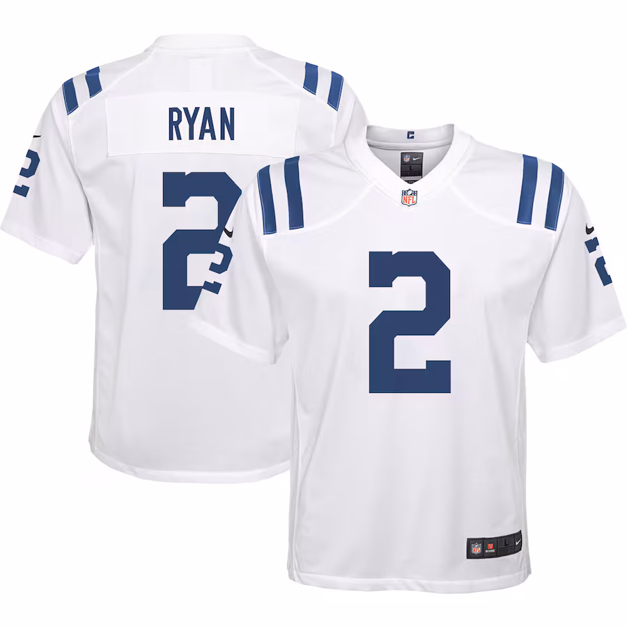 Youth Indianapolis Colts Matt Ryan Nike White Away Game Jersey - Jersey